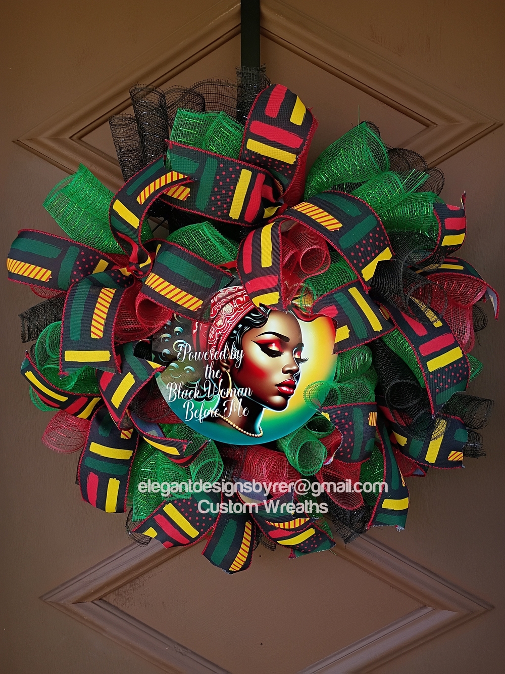 Vibrant Afrocentric Juneteenth Decorative Wreath - Red, Green, Black, Yellow